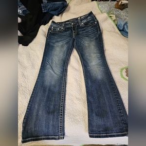 Miss Me Rhinestone Signature Bootcut Jeans Size 34